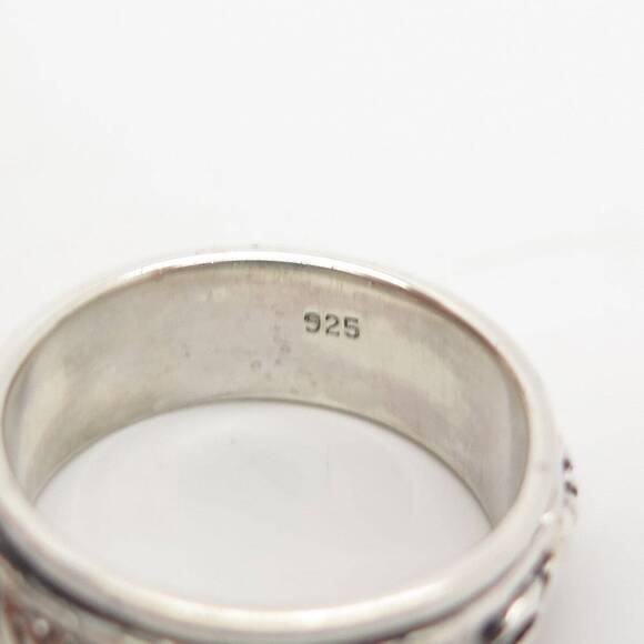 925 Sterling Silver Vintage Ornate Rotating Band Ring Size 9.5 - Picture 4 of 4